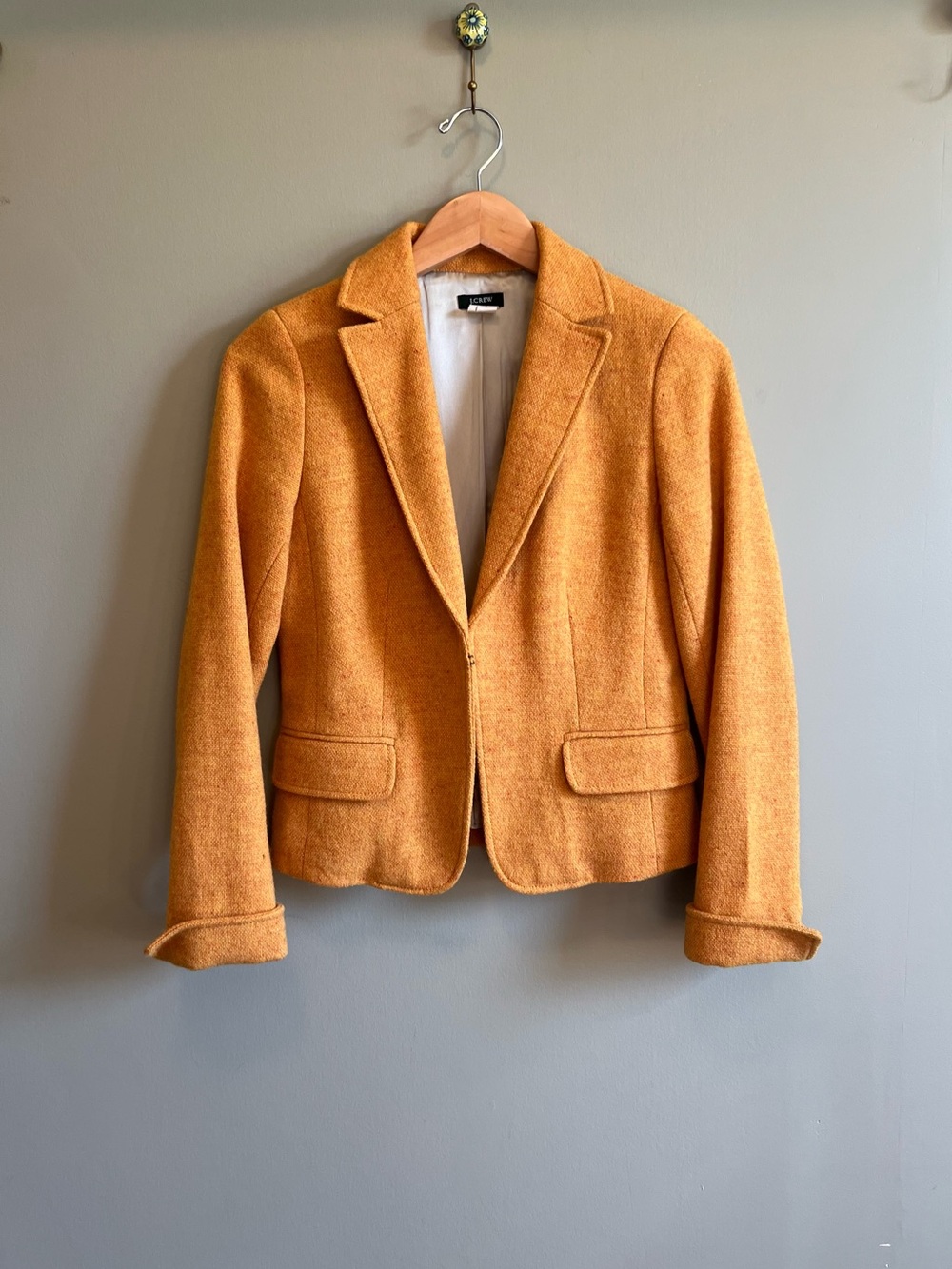 J. Crew Women's Mustard Wool-Blend Blazer